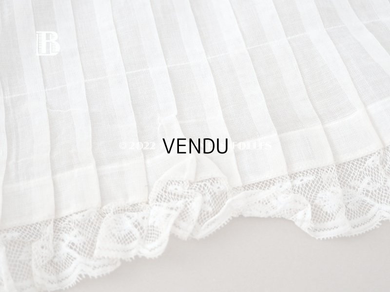 画像6: 1900年代 アンティーク 幅広 ドレスの裾  プリーツ入り レース付き 幅18cm　 エクリュ