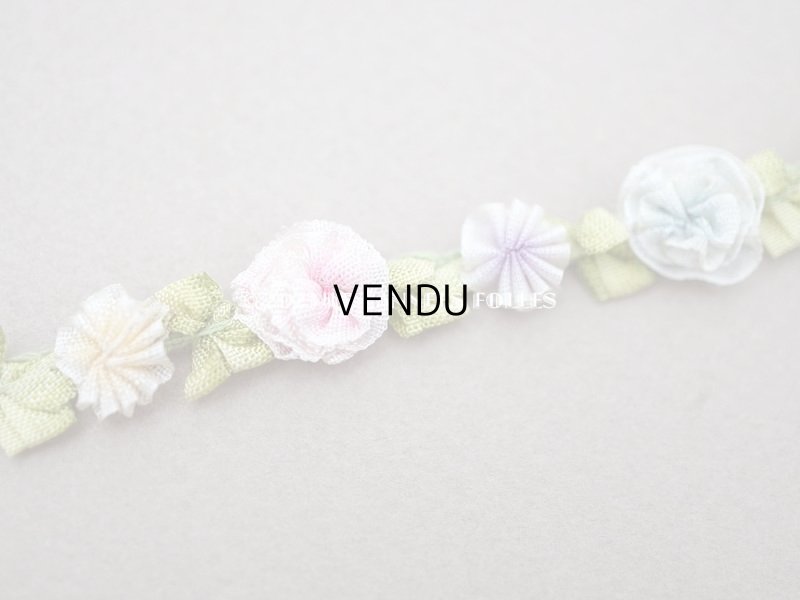 画像3: アンティーク シルク製 4色の薔薇のロココトリム ロココリボン 