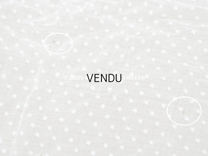 画像7: アンティーク  ドットの刺繍入り コットン生地 148×285cm