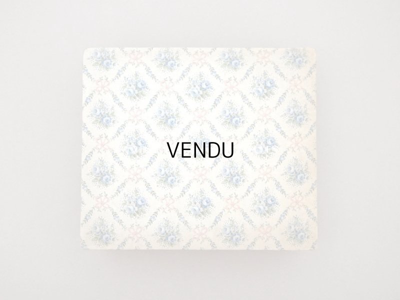 画像3: アンティーク カルトナージュボックス  ブルーの薔薇＆ピンクのリボン