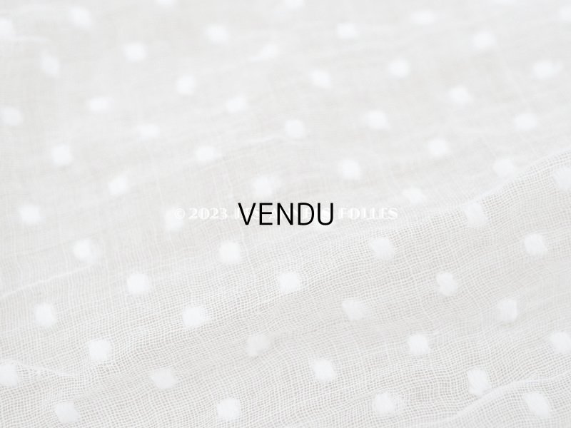 画像3: アンティーク  ドットの刺繍入り コットン生地 148×285cm