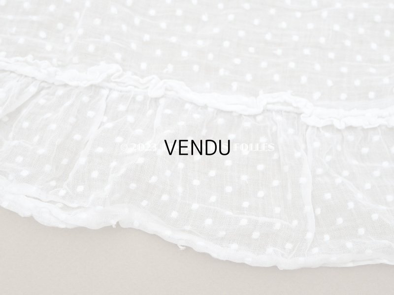 画像4: アンティーク  ドットの刺繍入り コットン生地 148×285cm