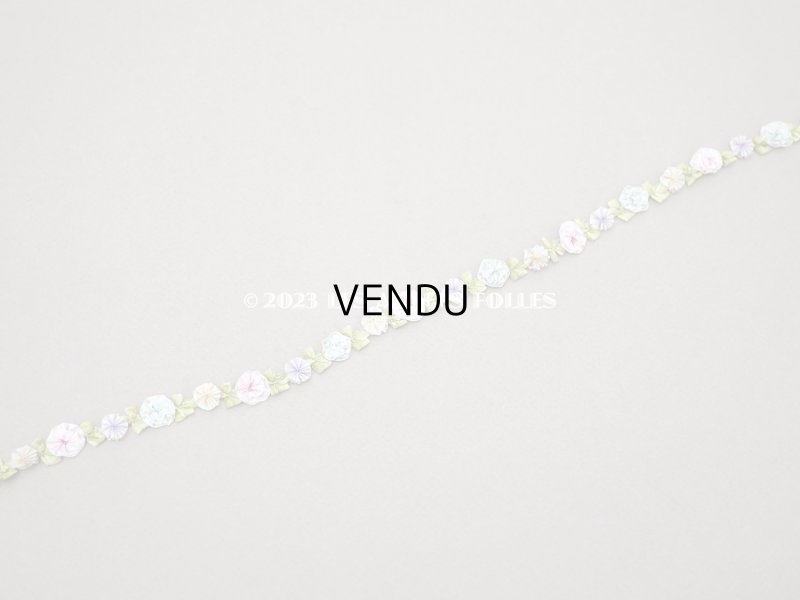 画像4: アンティーク シルク製 4色の薔薇のロココトリム ロココリボン 