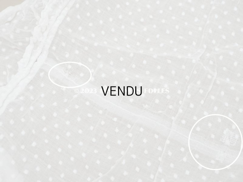 画像8: アンティーク  ドットの刺繍入り コットン生地 148×285cm