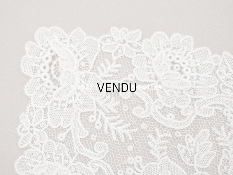 画像9: アンティーク ポワンドローズ  結婚式のハンカチ イニシャル刺繍入り 【ポワン・ド・ローズ】 【ポワン・ド・ガーズ】