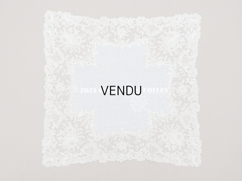 画像3: アンティーク ポワンドローズ  結婚式のハンカチ イニシャル刺繍入り 【ポワン・ド・ローズ】 【ポワン・ド・ガーズ】