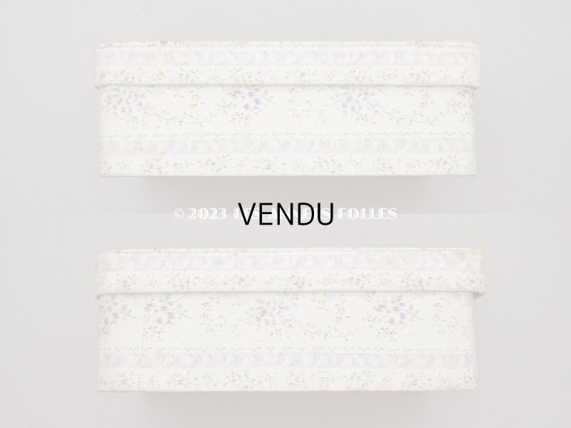 画像4: アンティーク カルトナージュボックス  紫の薔薇のガーランド　- AU BON MARCHE -
