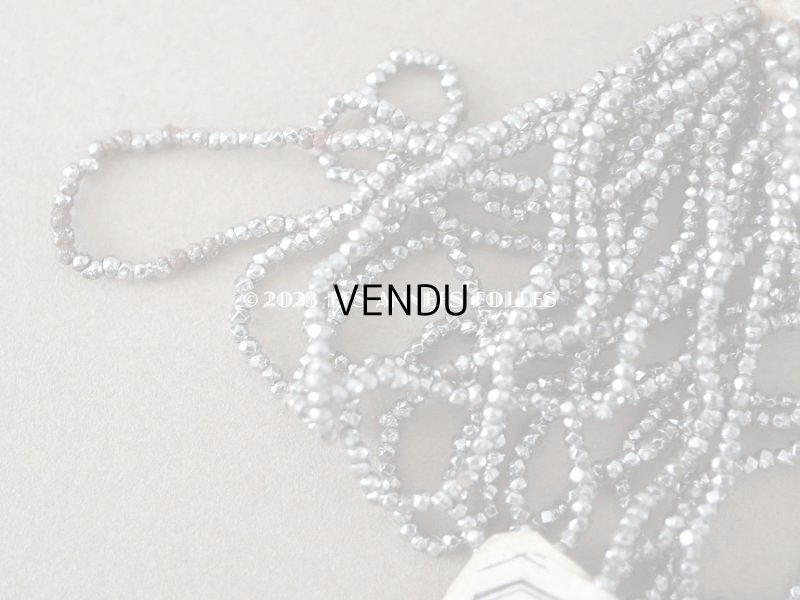 画像4: 1900年代 アンティーク メタル製 カット入り ビーズ シルバー メタルビーズ