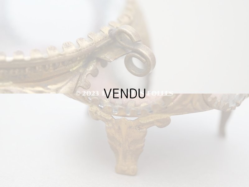 画像11: 19世紀末 アンティーク ジュエリーボックス 　スモーキーなピーチピンク シルク製クッション　