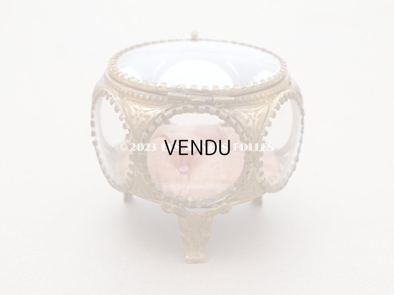 画像3: 19世紀末 アンティーク ジュエリーボックス 　スモーキーなピーチピンク シルク製クッション　