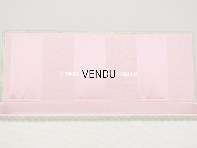 画像10: アンティーク ローズパニエ柄 リボン刺繍のグローブボックス　カルトナージュボックス　