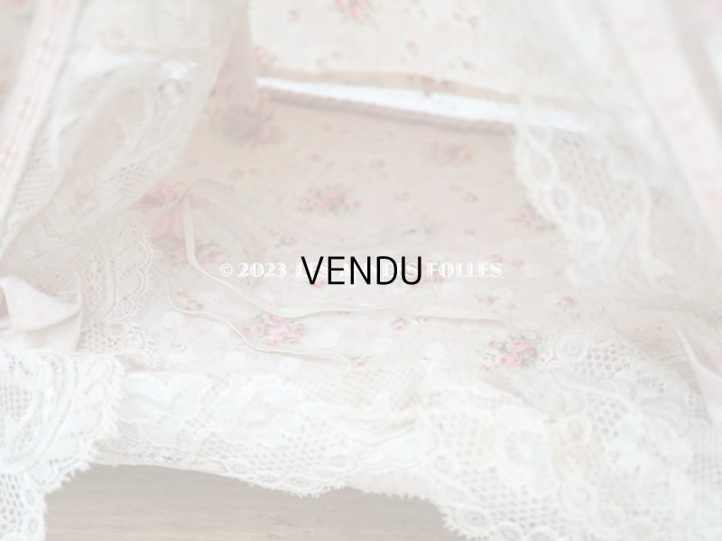 画像5: 【セール対象外】1900年代 カルトナージュラック コワフーズ 鏡台 ピンクの薔薇模様 子供用の玩具 