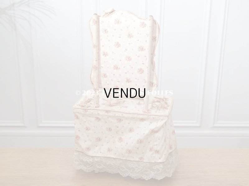 画像7: 【セール対象外】1900年代 カルトナージュラック コワフーズ 鏡台 ピンクの薔薇模様 子供用の玩具 