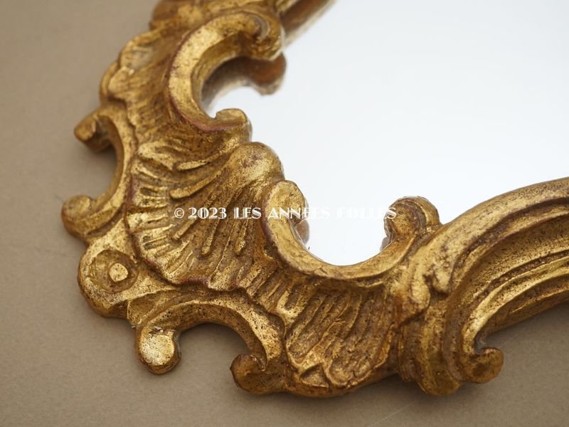 画像6: 1900年頃 アンティーク 小さなウォールミラー　ロカイユ装飾 ルイ15世スタイル