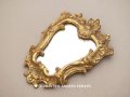 1900年頃 アンティーク 小さなウォールミラー ロカイユ装飾 ルイ15世スタイル