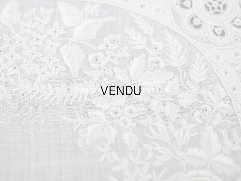 画像7: 19世紀 アンティーク  結婚式のハンカチ ホワイトワーク&ニードルレース