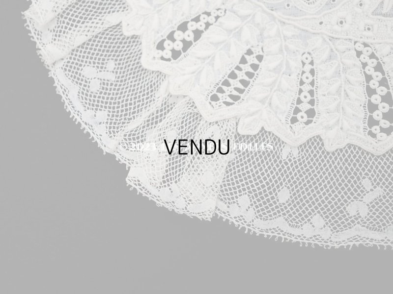 画像3: 19世紀 アンティーク  結婚式のハンカチ ホワイトワーク&ニードルレース