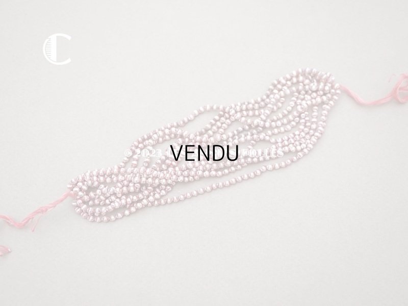 画像6: アンティーク 極小 スフレビーズ ライン入り メタリックピンク 3mm 約600ピース 吹きガラス製ビーズ