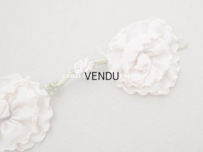 画像6: 未使用 1920年代 アンティーク 大きな薔薇のロココトリム ロココリボン パウダーピンク 