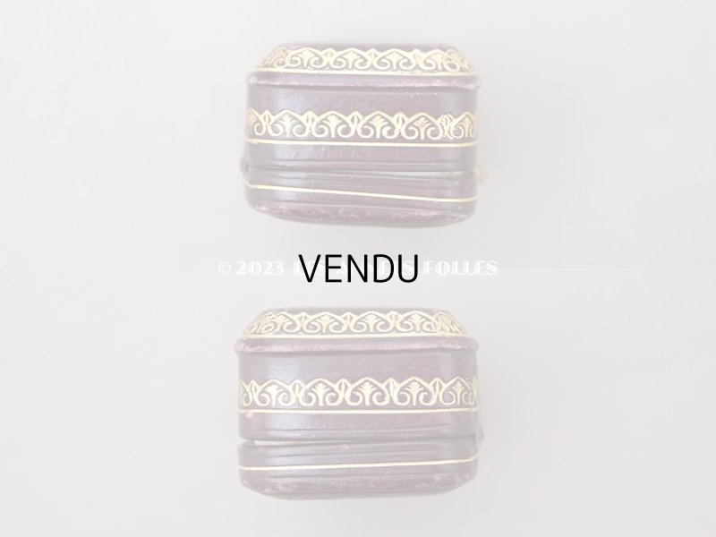 画像6: 19世紀末 アンティーク 本革製 金彩入り ジュエリーボックス　ボルドー 