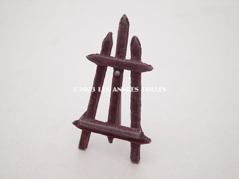 画像6: アンティーク ミニチュア 木製&ベルベットのキャンバススタンド