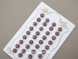 アンティーク ドール用 ガラスボタン 7mm 6ピースのセット ブラウン