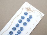 アンティーク ドール用 ガラスボタン 7mm 6ピースのセット　ネイビーブルー