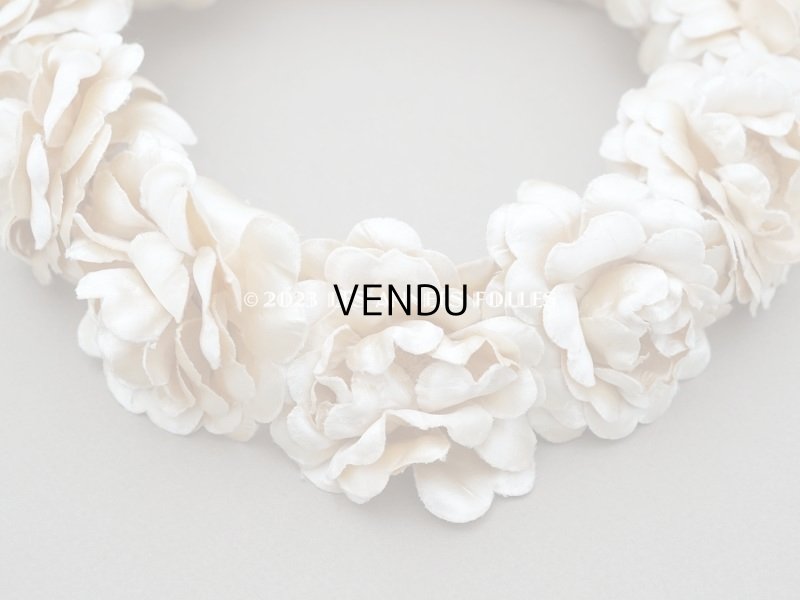 画像5: アンティーク 薔薇の布花のティアラ 花冠  アイボリー　シルクサテン