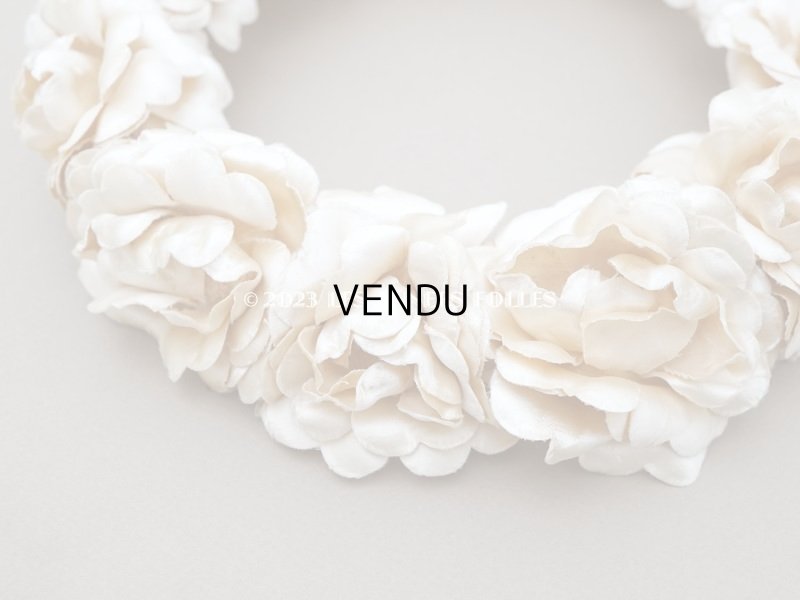 画像3: アンティーク 薔薇の布花のティアラ 花冠  アイボリー　シルクサテン