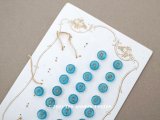 アンティーク ドール用 ガラスボタン 7mm 6ピースのセット　ブルー