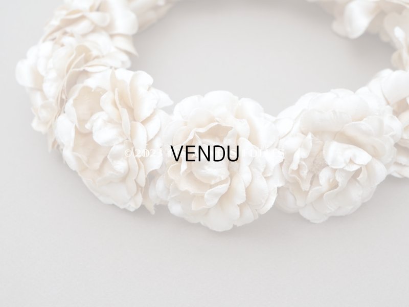 画像4: アンティーク 薔薇の布花のティアラ 花冠  アイボリー　シルクサテン