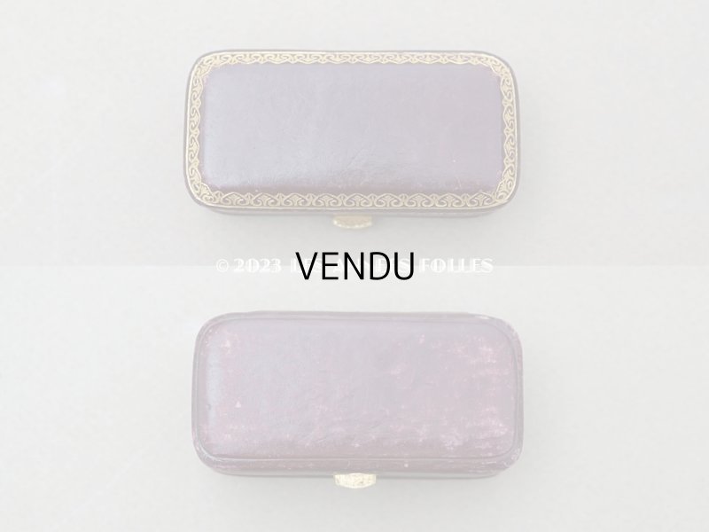 画像4: 19世紀末 アンティーク 本革製 金彩入り ジュエリーボックス　ボルドー 