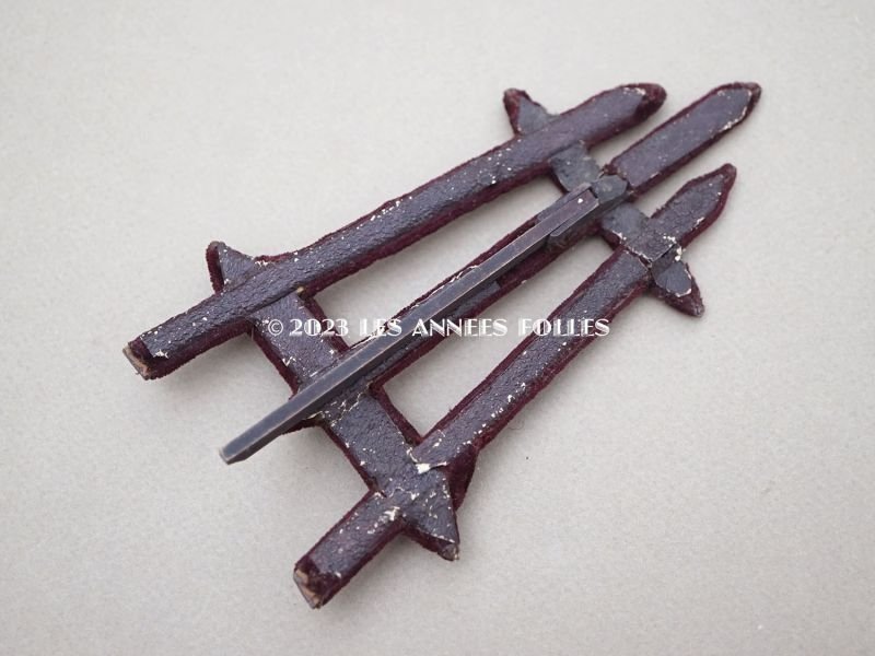 画像4: アンティーク ミニチュア 木製&ベルベットのキャンバススタンド