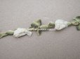 画像3: 未使用 1900年代 アンティーク シルク製  白薔薇のロココトリム 　 (3)