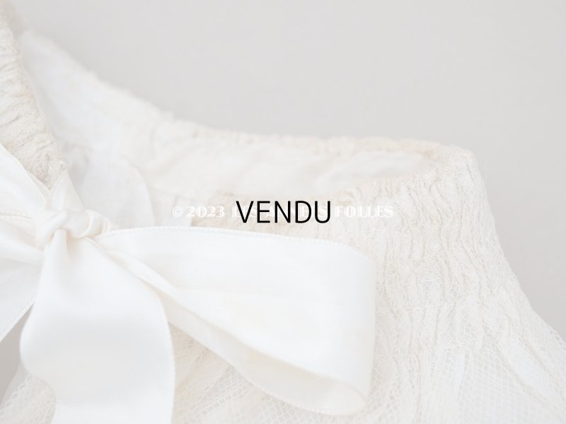 画像5: 1900年代 アンティーク 小さな女の子用 レース&シルク製ケープ 着丈56cm