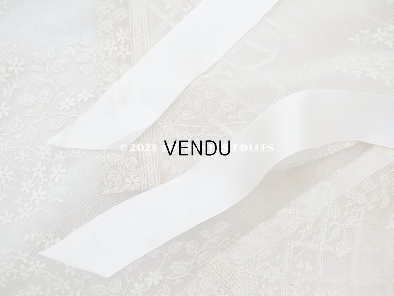 画像6: 1900年代 アンティーク 小さな女の子用 レース&シルク製ケープ 着丈56cm