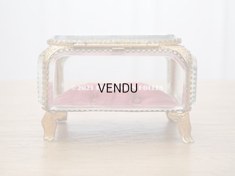 画像5: 19世紀 アンティーク 大きなジュエリーボックス ボルドーのシルク製クッション