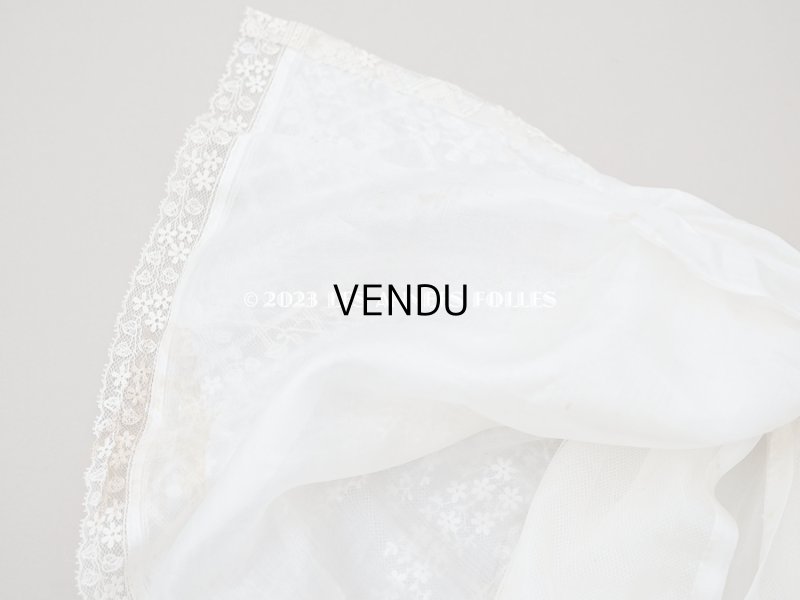 画像16: 1900年代 アンティーク 小さな女の子用 レース&シルク製ケープ 着丈56cm