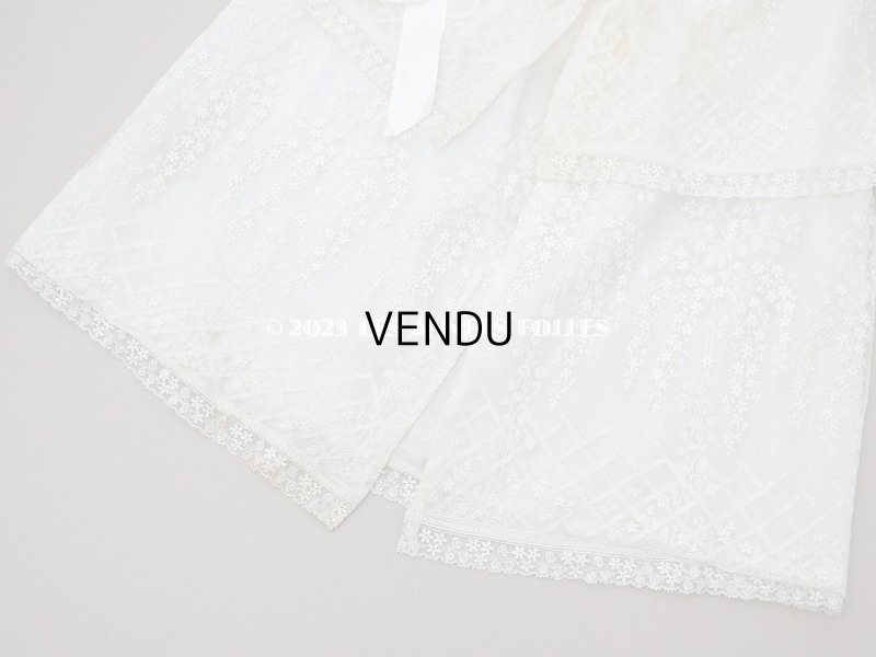 画像9: 1900年代 アンティーク 小さな女の子用 レース&シルク製ケープ 着丈56cm