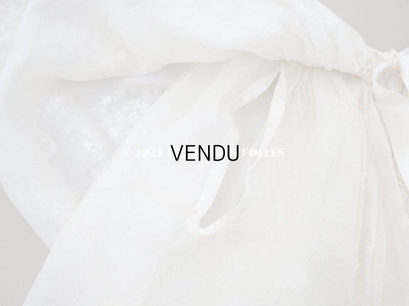 画像15: 1900年代 アンティーク 小さな女の子用 レース&シルク製ケープ 着丈56cm