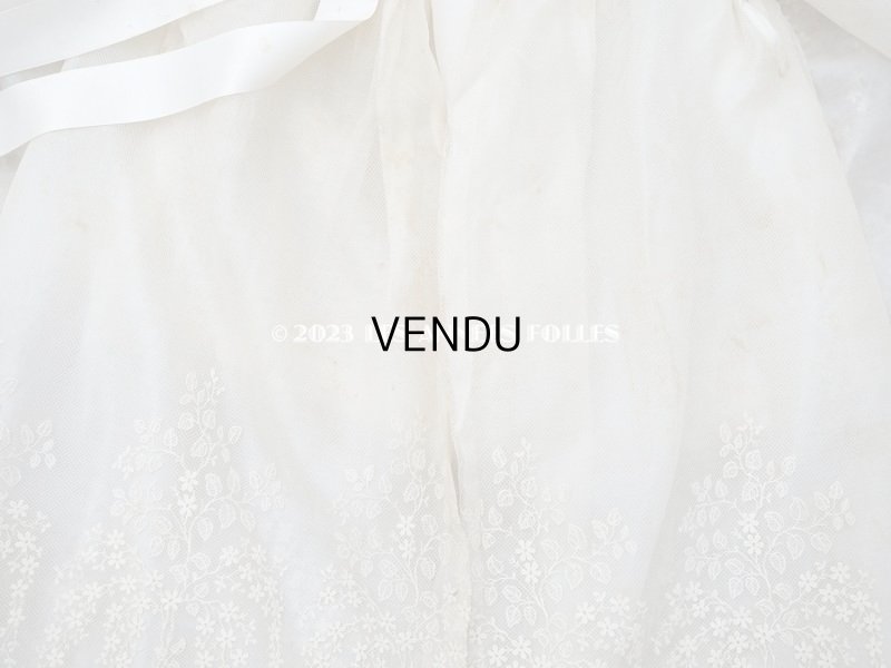 画像14: 1900年代 アンティーク 小さな女の子用 レース&シルク製ケープ 着丈56cm