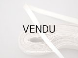 未使用 1900年代 アンティーク シルク製 サテンリボン 極細 5mm幅  アイボリー 6.15m ベビー用ボネ