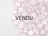 ＊蚤の市＊アンティーク スフレビーズ 花型 ピンク 吹きガラス製 ビーズ  8mm 約90ピース