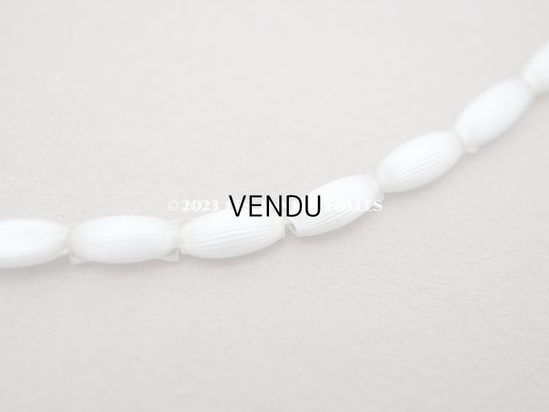 画像3:  アンティーク スフレビーズ マーキス型 ライン入り ホワイトシルバー  4×9mm  約390ピース 吹きガラス製 ビーズ