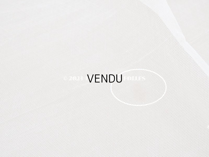 画像10: アンティーク 62cm幅　小花の刺繍入り チュールレース地 オフホワイト