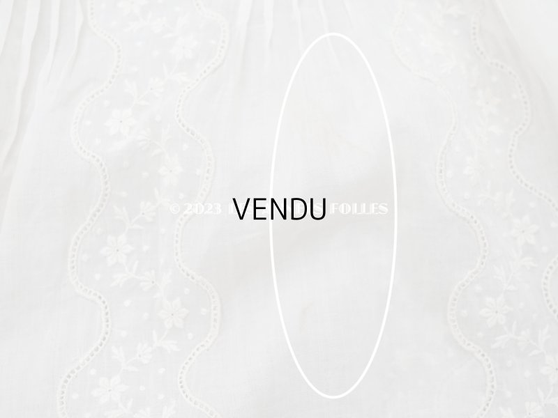 画像17: アンティーク 洗礼式のベビードレス 小花模様の手刺繍&手縫い