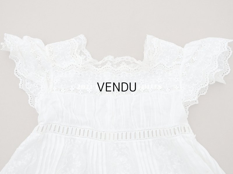 画像9: アンティーク 洗礼式のベビードレス 小花模様の手刺繍&手縫い