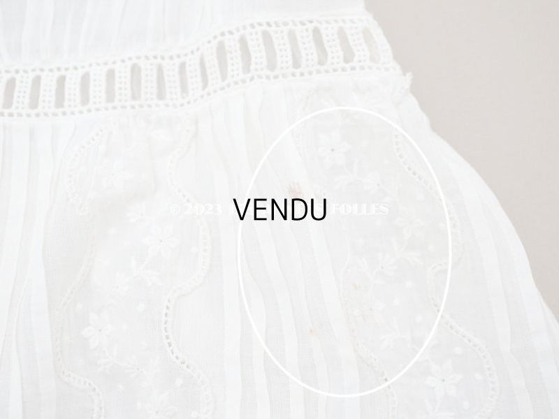 画像16: アンティーク 洗礼式のベビードレス 小花模様の手刺繍&手縫い