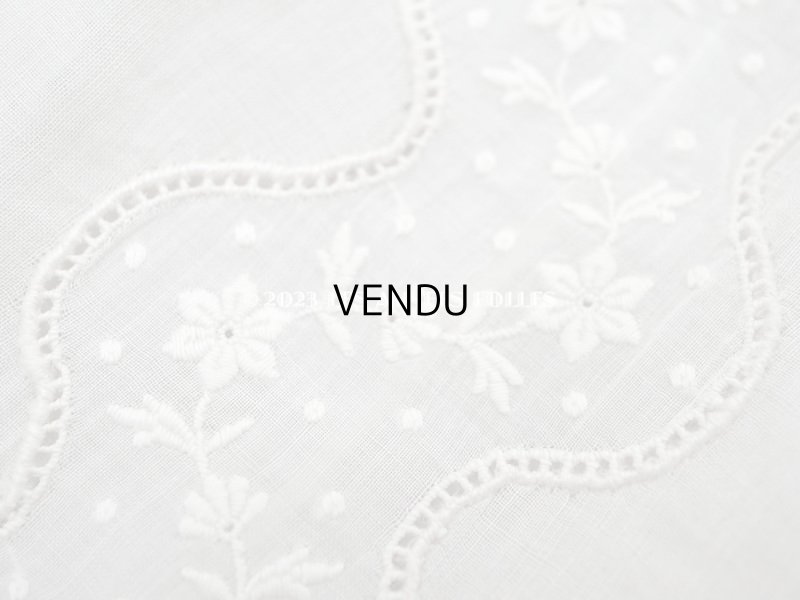 画像11: アンティーク 洗礼式のベビードレス 小花模様の手刺繍&手縫い