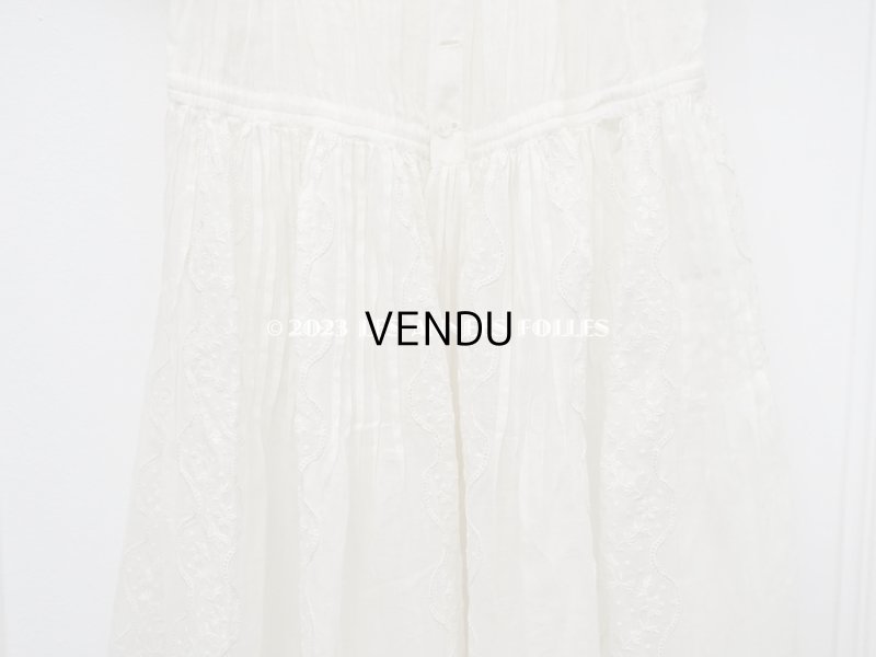 画像6: アンティーク 洗礼式のベビードレス 小花模様の手刺繍&手縫い